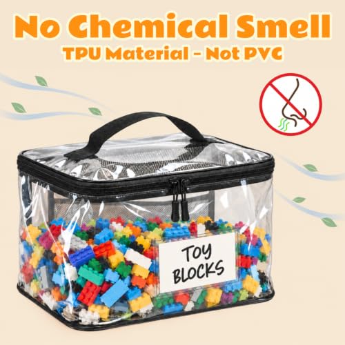 6-Pack Extra Large Clear Toy Storage Bags with Zippers, TPU