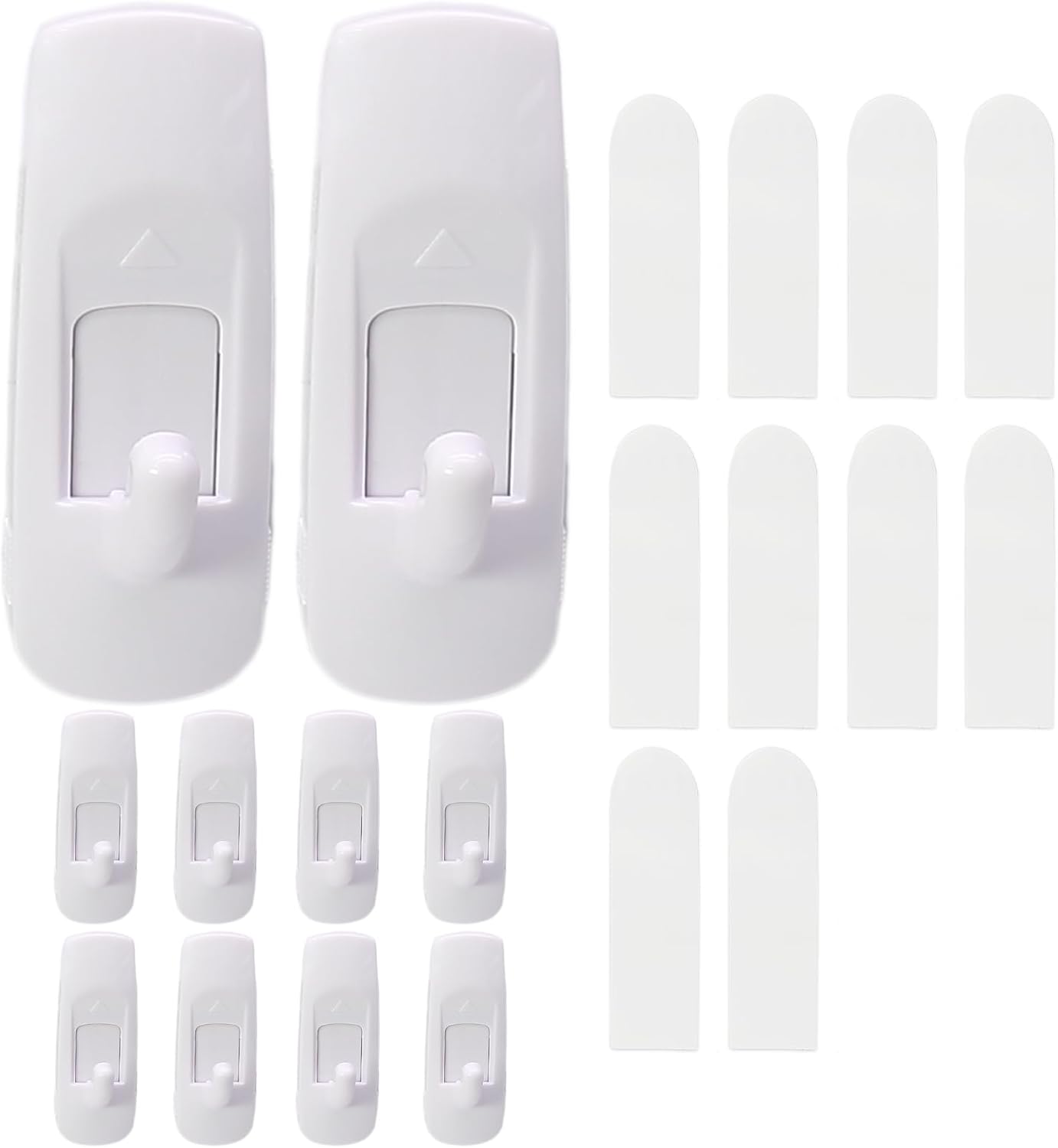 Skiennix Large Utility Hooks - Damage-Free Hanging with 14 Adhesive Strips | Holds Up to 4 lb