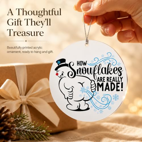 Funny Snowman Christmas Ornament 2026 - Cheeky Holiday Decor by NELXI