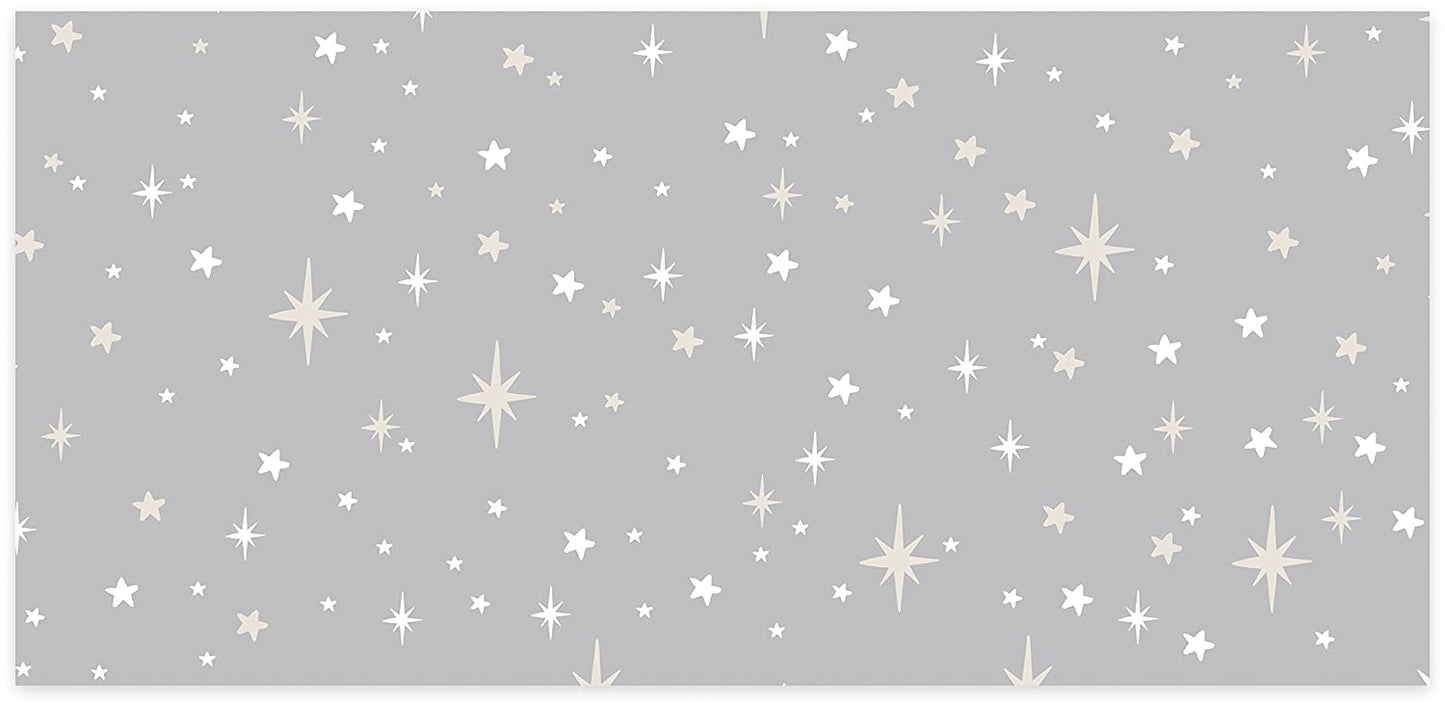 Lady Jayne Dove Gray With Stars Baby Powder Scented Drawer Liners -- 6 Sheets