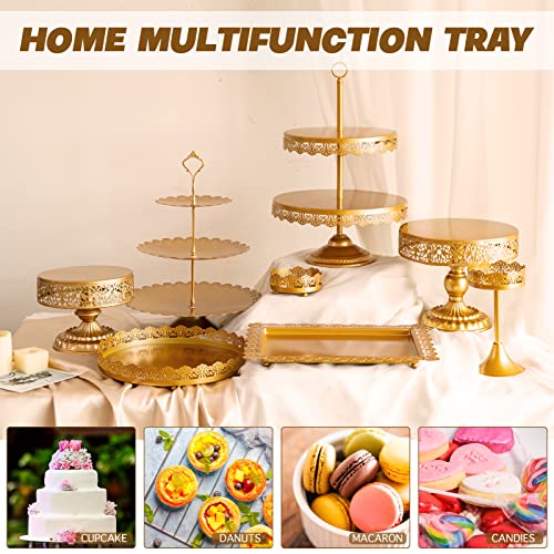 8-Piece Gold Cake Stand Set for Dessert Table - Wedding, Baby Shower, Birthday