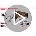 WLIVE White LED Dresser with 3 Drawers & Hanging Rack for Bedroom