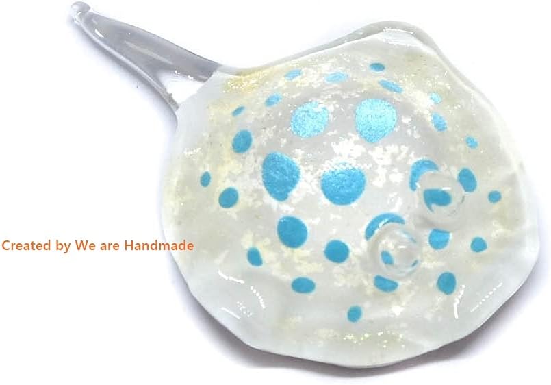 Sky Blue Handmade Mini Stingray Figurine - Blown Glass Ocean Decor & Collectible Gift