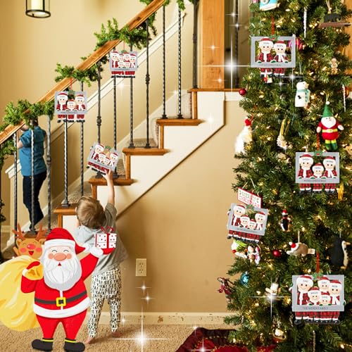 Personalized Christmas Ornament 2025, Christmas Tree Ornament, Frame Personalized Happy Family Made of Ceramic, Christmas DIY Name Hanging Pendant, Cute Tree Decorations (Family of 4)