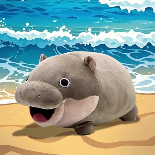 Cute Moo Deng Plush Soft Deng Pygmy Hippo Plushie Toy Stuffed Animal Pillow Christmas Birthday Gift for Boys Girls Kids Adults 9 inch