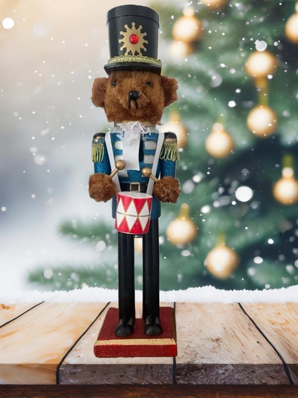 Red Prince 12-Inch Wooden Nutcracker - Festive Christmas Décor for Shelves & Tables
