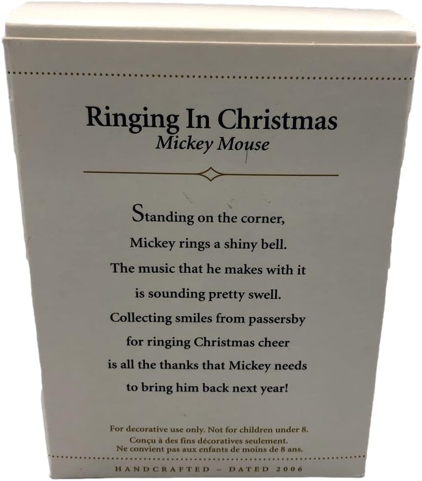 Christmas Mickey Mouse Keepsake Ornament - Hallmark Ringing Design