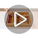 Two Tier Bamboo Kitchen Drawer Organizer - 16.85 x 12.2 in Silverware Tray with Removable Knife Block