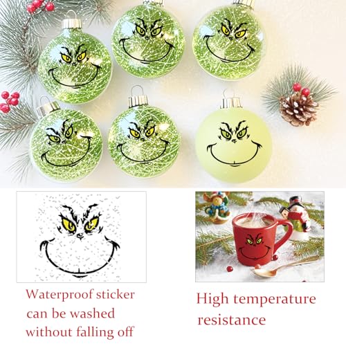 42 Pcs Christmas Face Eyes Stickers for Crafts Small 3 Inch 2 Inch Transfers Vinyl Faces Pitcher Decals for Ornaments Glass Drinking Cups Wood Decorations Balls Party Supplies (face72)