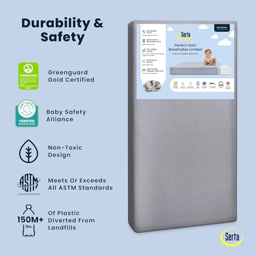 Breathable Limited Two-Stage Crib & Toddler Mattress with Waterproof Cover