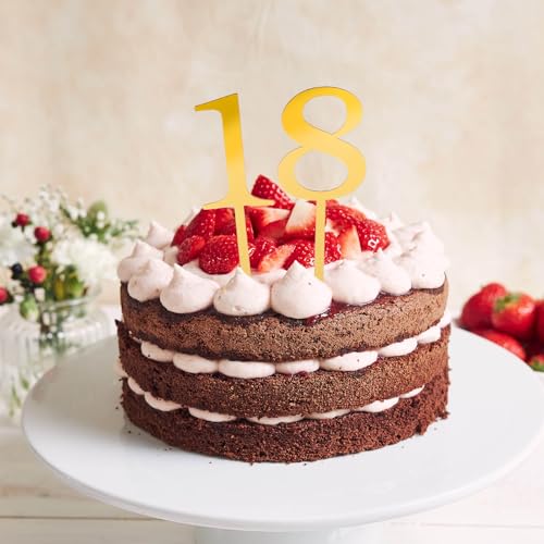 0-9 Numbers Cake Topper, Ymapinc 10 Pcs Acrylic Cake Topper Numbers for Gold Happy Birthday Christmas Wedding Party Anniversary DIY Supplies Set