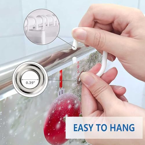 Christmas Shower Curtain, Gnome Shower Curtain Set, Winter Shower Curtains for Bathroom, Lovely Cute Sprite Bathroom Shower Curtain Sets, Shower Curtains Bathroom Decor 72x72 inch