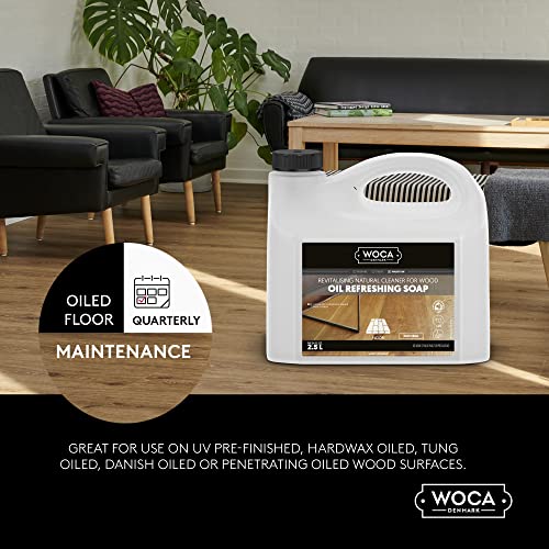 WOCA Oil Refreshing Soap Natural 2.5L Oil Cleaner for Hardwood Floors & Furniture - Pack of 1