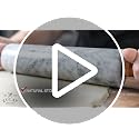 Quartz White Marble Rolling Pin with Stand - 17 Inch Baking Dough Roller