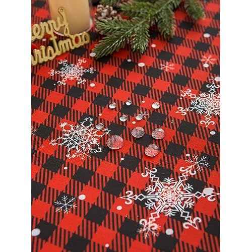 EHouseHome Indoor Outdoor Tablecloth Water Resistant Spill Proof Fabric Table Cover 60x102Inch Rectangle,Christmas Deer
