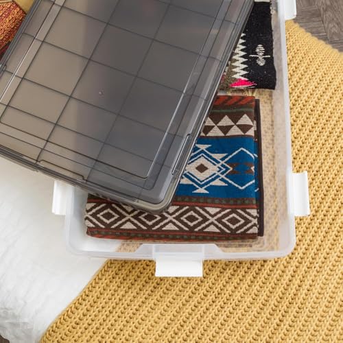 Weatherpro 47 Qt Underbed Storage Bin with Gasket Lid - Gray/Clear, Secure Latches