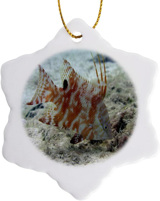 Hogfish Snowflake Ornament - Unique 3D Design for Holiday Decor