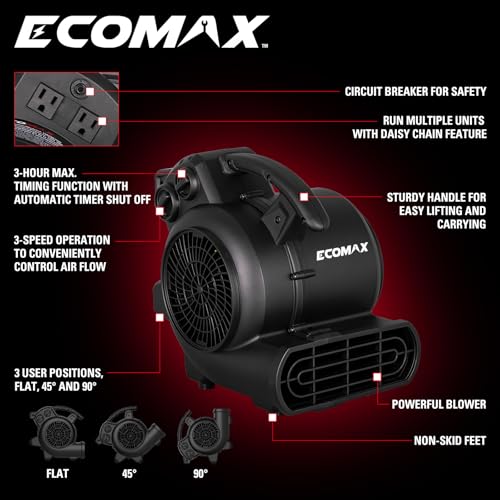 Air Mover Blower Fan 950 CFM with Timer for Water Damage Drying