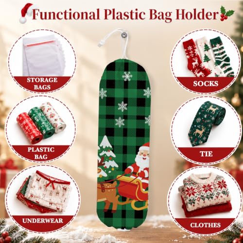 Santa Sleigh Plastic Bag Holder Christmas Decorations Gift for Women