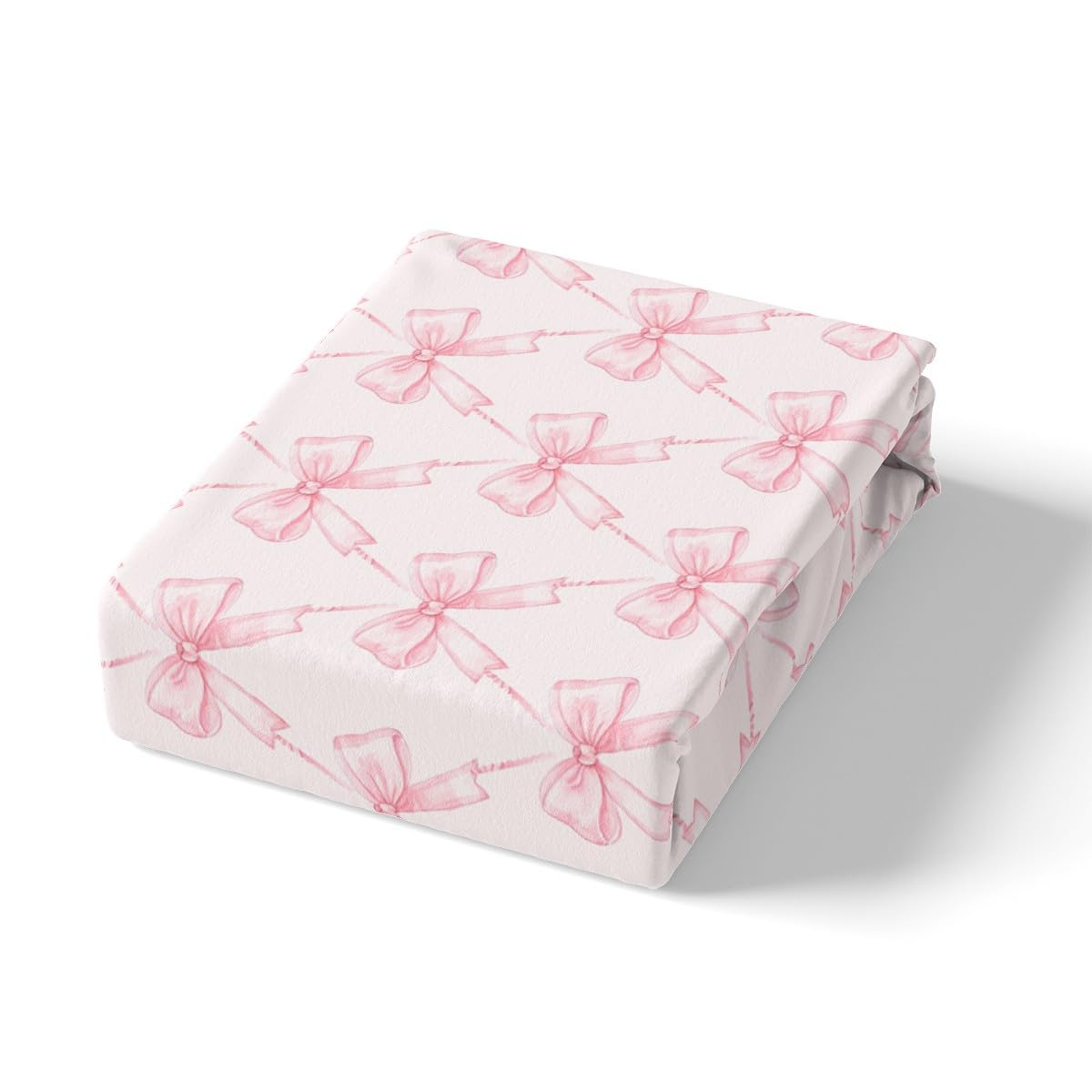 jejeloiu Bow Sheet Set King Size Pink Girls Bow Bed Sheets Set Boys Girls Cute Bowknot Sheets with Deep Pocket Fitted Sheet for Kids Women Men Kawaii Bedding Set