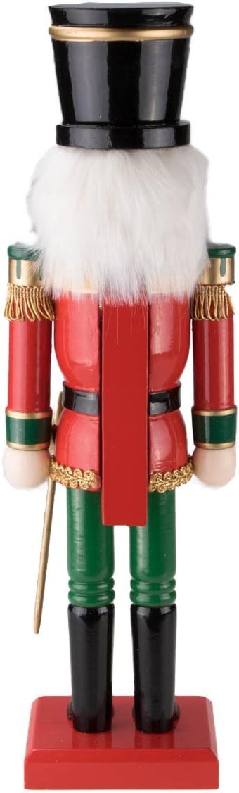 Red Prince 12-Inch Wooden Nutcracker - Festive Christmas Décor for Shelves & Tables