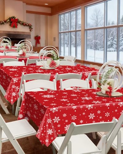 3Pack Christmas Plastic Party Tablecloth for Rectangle Tables,