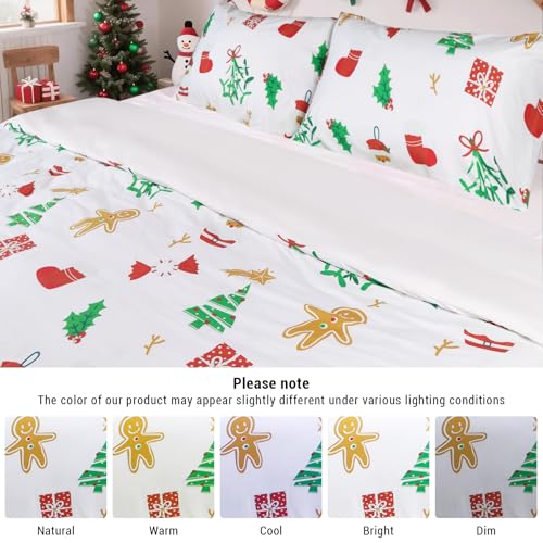 HITIME 100% Polyester Printed Christmas Duvet Cover Set - King Size 3