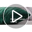 Dark Green Velvet Pillow Covers 20x20 Inch Pack of 2 with Gold Accents - Tosleo