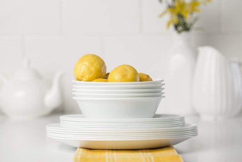 Corelle Livingware 18-Piece Dinnerware Set - Winter Frost White | Service for 6 (1088609)