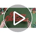 Kathfly Red Glitter Merry Christmas Wood Block Sign Standing Decor