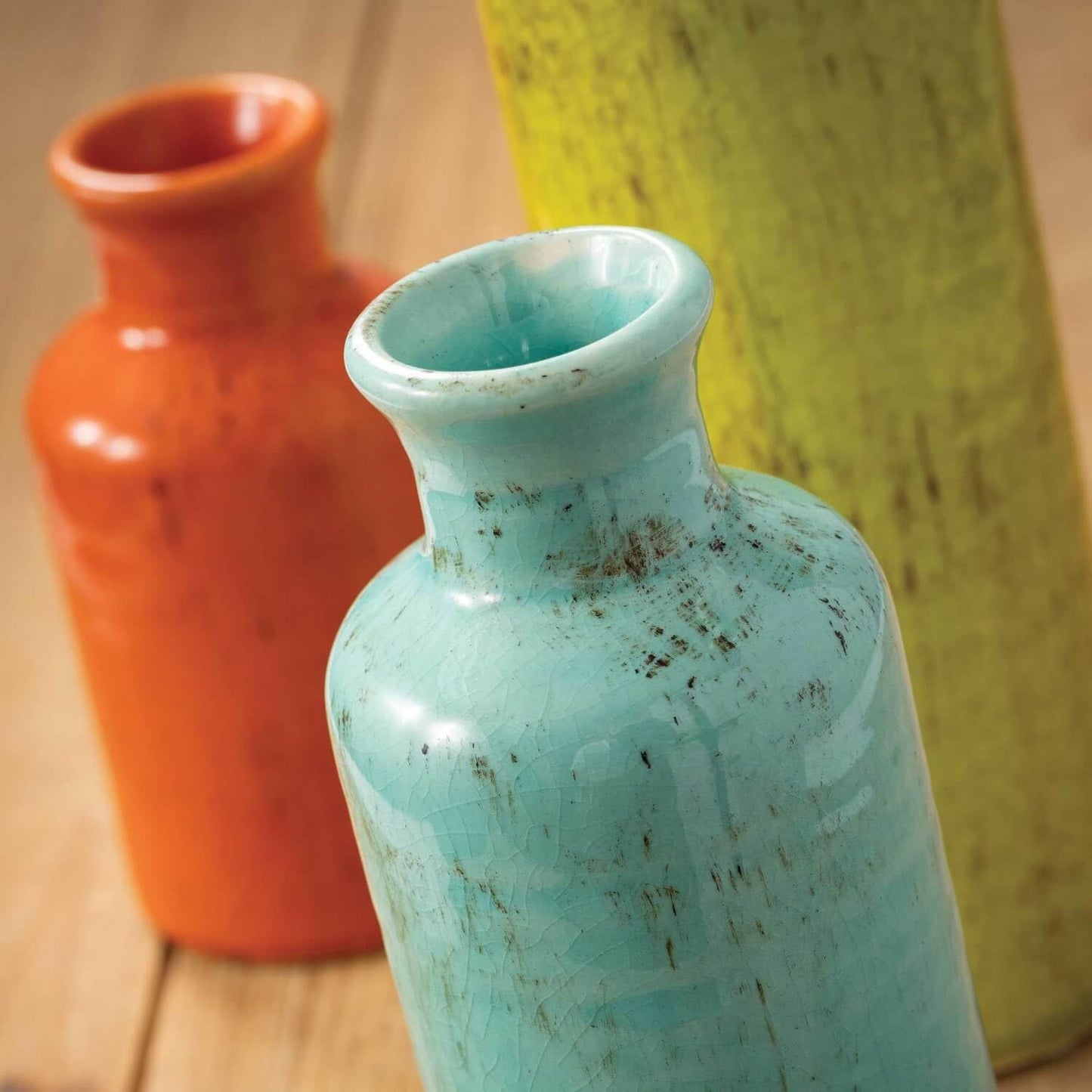 Red Vase Set - Boho Farmhouse Decor for Kitchen, Bedroom & Living Room - CM2407
