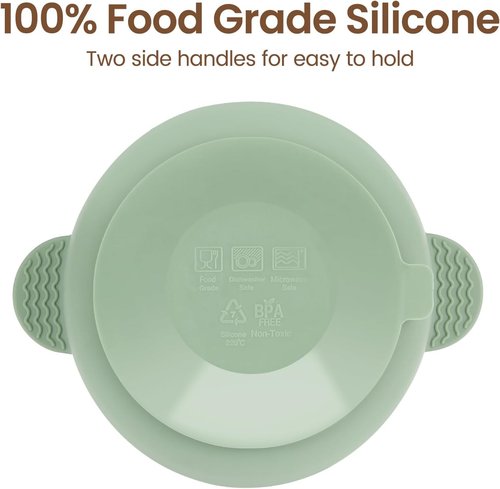 Eascrozn Baby Bowls - 3 Pack Suction Bowls for Toddlers | BPA-Free Silicone, Dishwasher & Microwave Safe, Multicolor