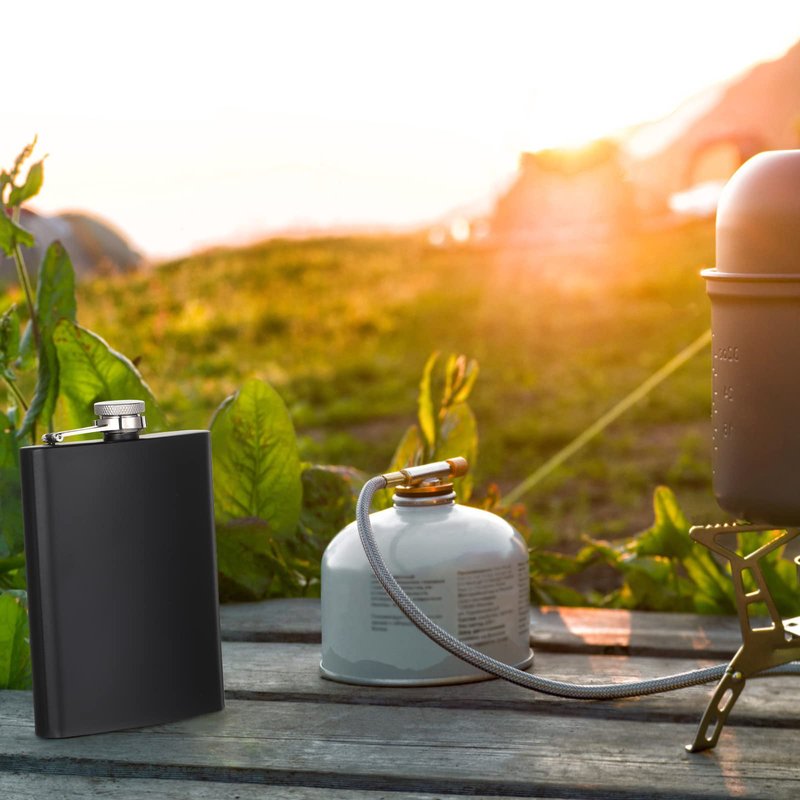 Hoolerry 30 Pieces Hip Flasks Set Stainless Steel Liquor Flask with Funnel Metal Leak Proof Flask Pocket Whiskey Flasks for Men Women Bridesmaid Wedding Party Supplies (Matte Black, 8 oz)