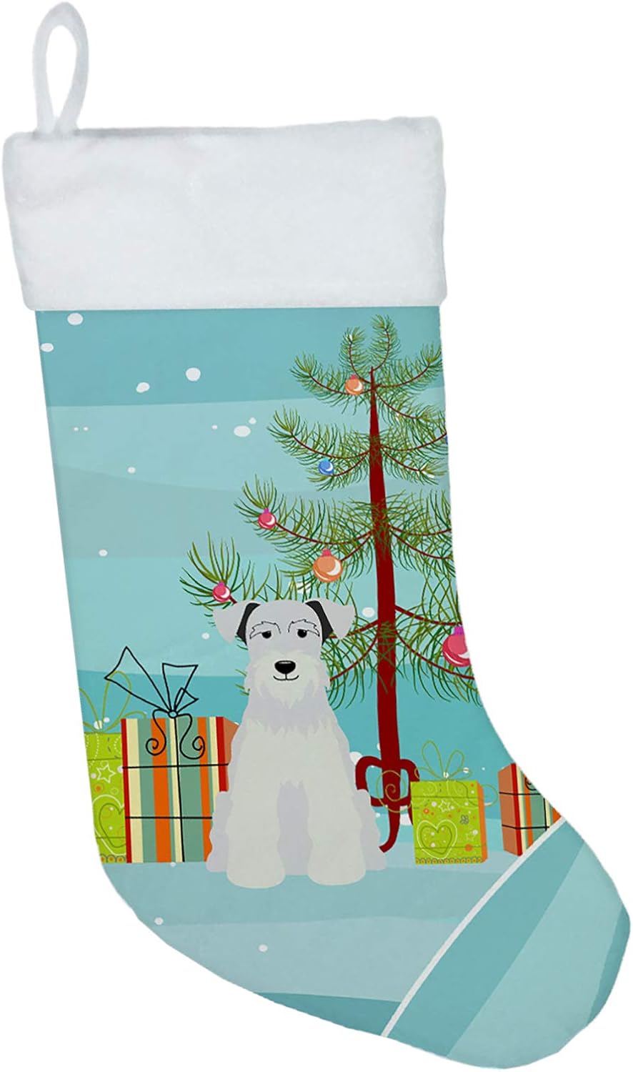 Merry Christmas Tree Dogue de Bordeaux Stocking - Festive Fireplace Decor for Holidays