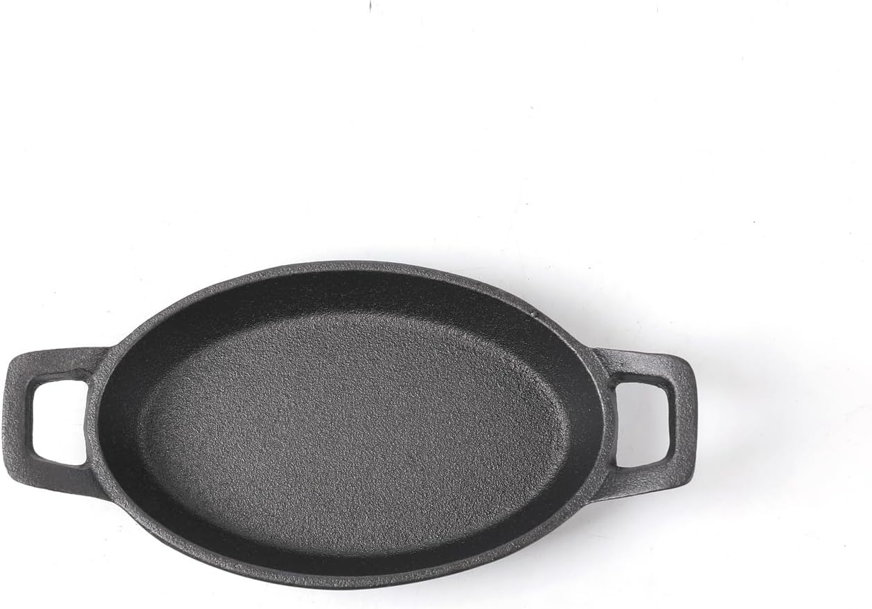 HAWOK Cast Iron Oval Serving Au Gratin Cookware Set of 4………