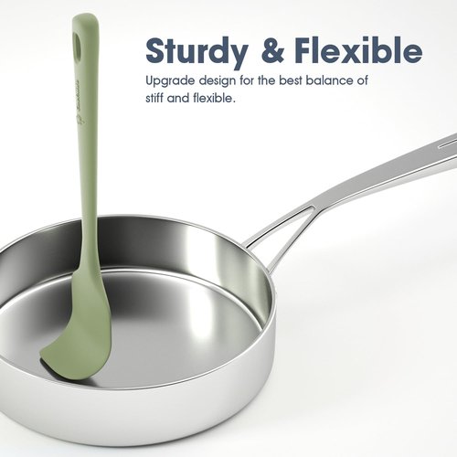ChefAide 3 Pieces Silicone Spatula Set, Food Grade Rubber Spatula, Upgrade Strong Handle with Ergonomic Grip, Heat Resistant for Nonstick Cookware, Cooking