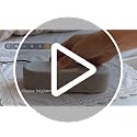 Fabric Digital Alarm Clock with Wireless Charging - Beige - Dual Alarm & Dimmable Display