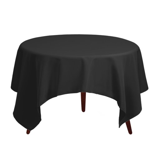 Gee Di Moda Square Tablecloth - 52 x 52 Inch Black Table Cloth for Small Square or Round Tables - Heavy Duty Washable Fabric - for Buffet Table, Holiday Party, Dinner, Wedding & Baby Shower