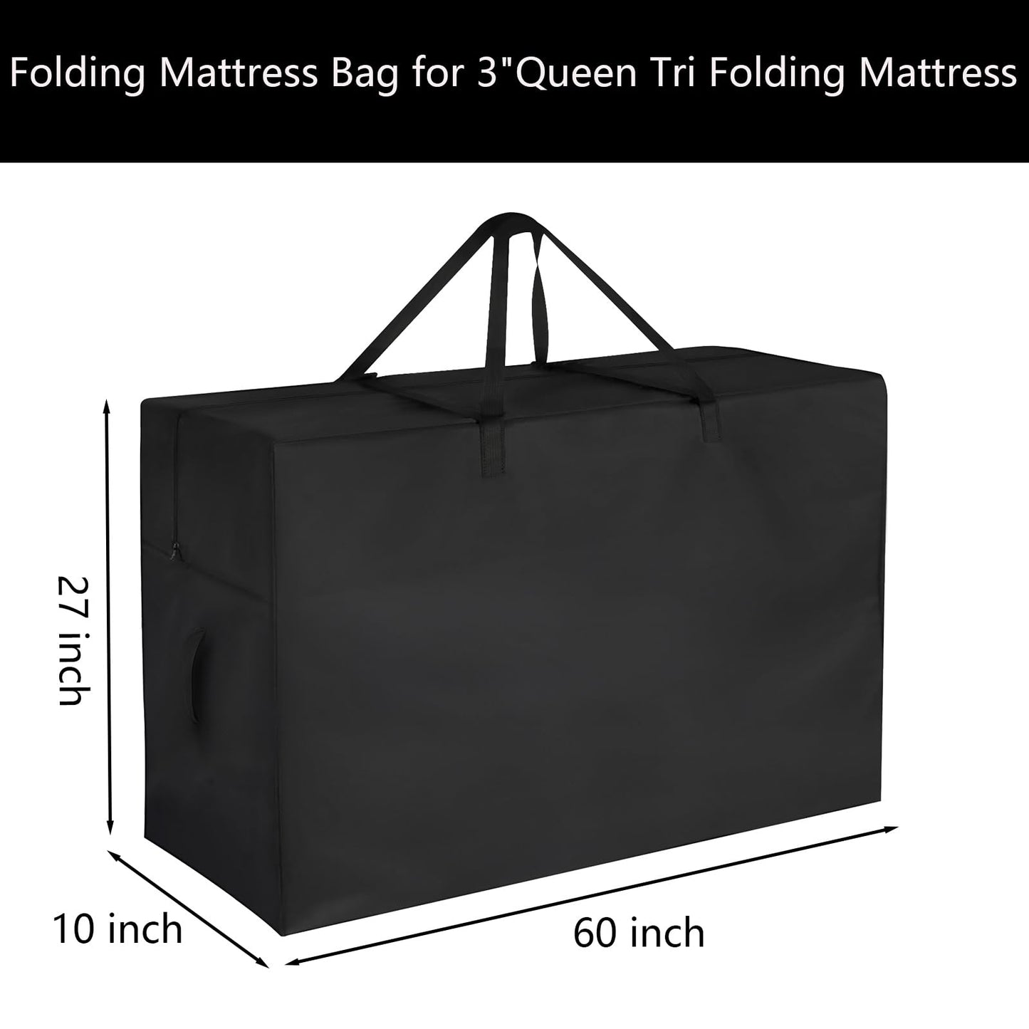 Jungda Folding Mattress Storage Bag, Carry Case for Trifold Mattress, Fit 3 Inch Tri Foldable Queen Mattress