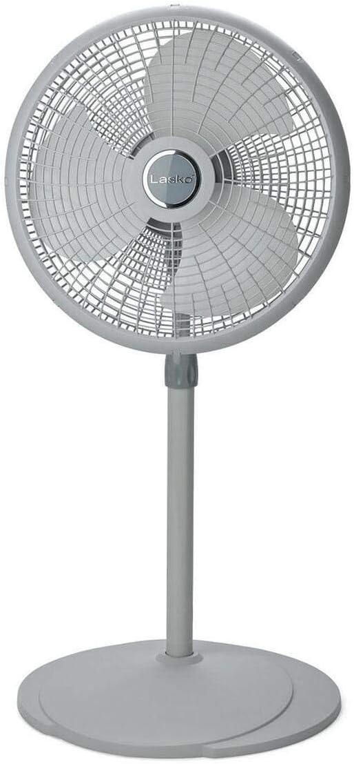 Lasko Elegance and Performance Pedestal Stand Fan, 3-Speeds, 90 Degree Oscillation, Adjustable Height, Timer, Remote for Indoor, Bedroom, Living Room, Home Office, Dorm Use, 18 Inch, White, 1850