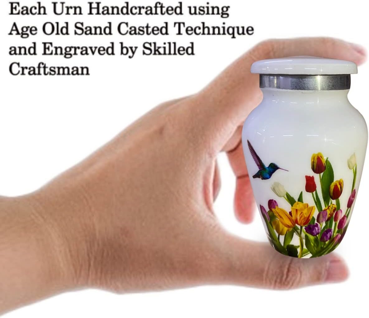 BOLD & DIVINE Adult Purple Hummingbird Cremation Urn | Human Ashes Adult Memorial urn, Burial, Funeral Cremation Urns | 200 Cubic Inches (Large Adult)