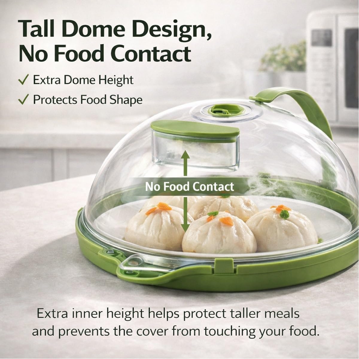 Microwave Splash-Proof Food Cover, Splatter Screen Guard with Water Steamer, Glass Bowl Overflow Drain Helmet Plate Covers, Magnetic Bacon Cooker, Collapsible Silicone Panel(10in)