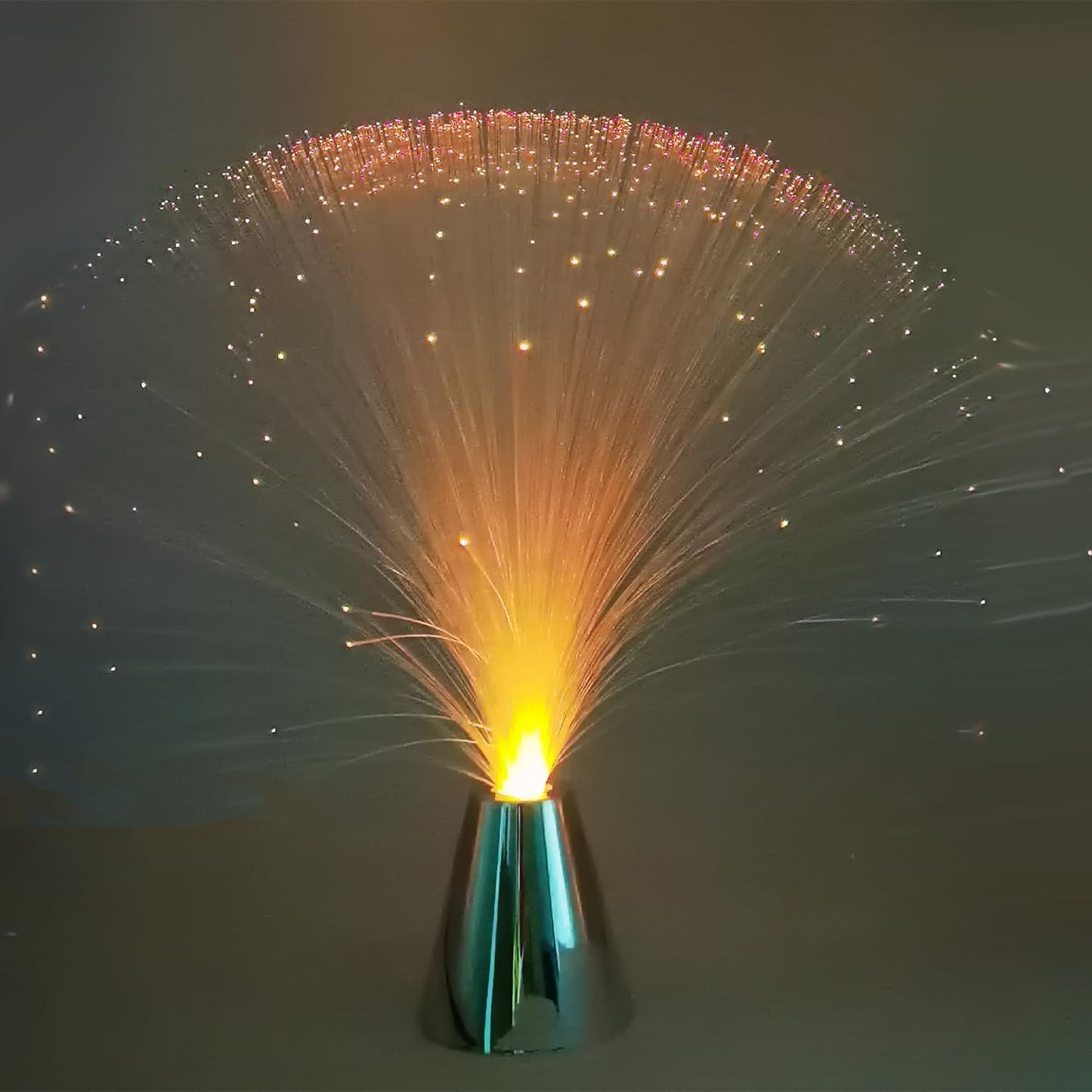 13-Inch LED Color-Changing Fiber Optic Fountain Night Light - Calming Christmas Decor (2-Pack)