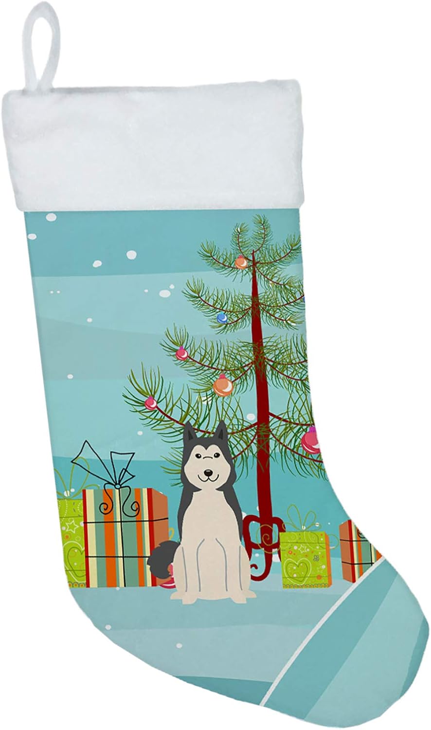 Merry Christmas Tree Dogue de Bordeaux Stocking - Festive Fireplace Decor for Holidays