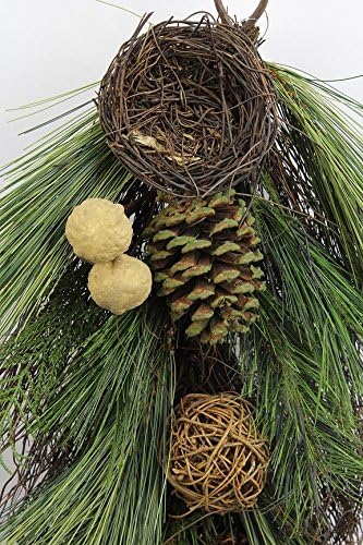Faux Christmas Swag with Pine Cones - 32" Holiday Door Decor for Indoor/Outdoor Use