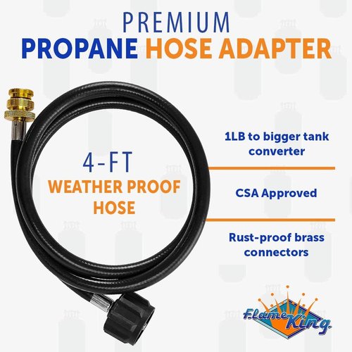 Flame King Gas Hauler Pro Kit - Insulated Carry Case with 5LB Propane Tank & 5-FT Adapter Hose for Camping