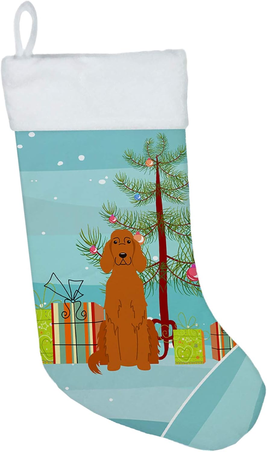 Merry Christmas Tree Dogue de Bordeaux Stocking - Festive Fireplace Decor for Holidays