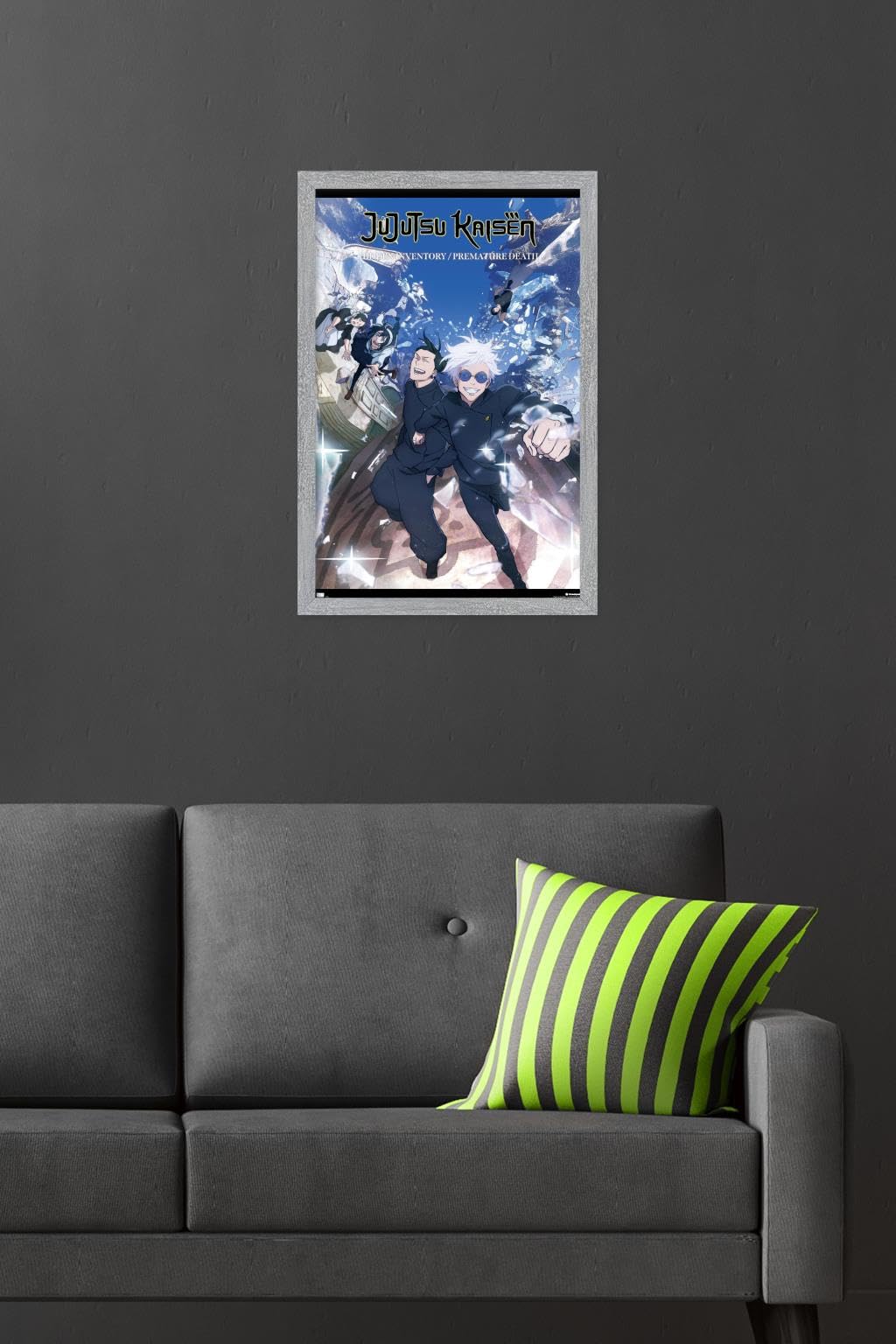Jujutsu Kaisen: Season 2 - Hidden Inventory Key Art Wall Poster, 22.4L" x 14.7W", Gray Framed Version