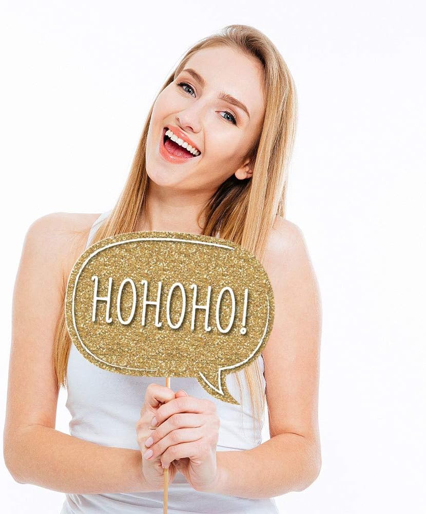 Christmas Photo Booth Props Kit - 20 Count Holiday Party Decorations