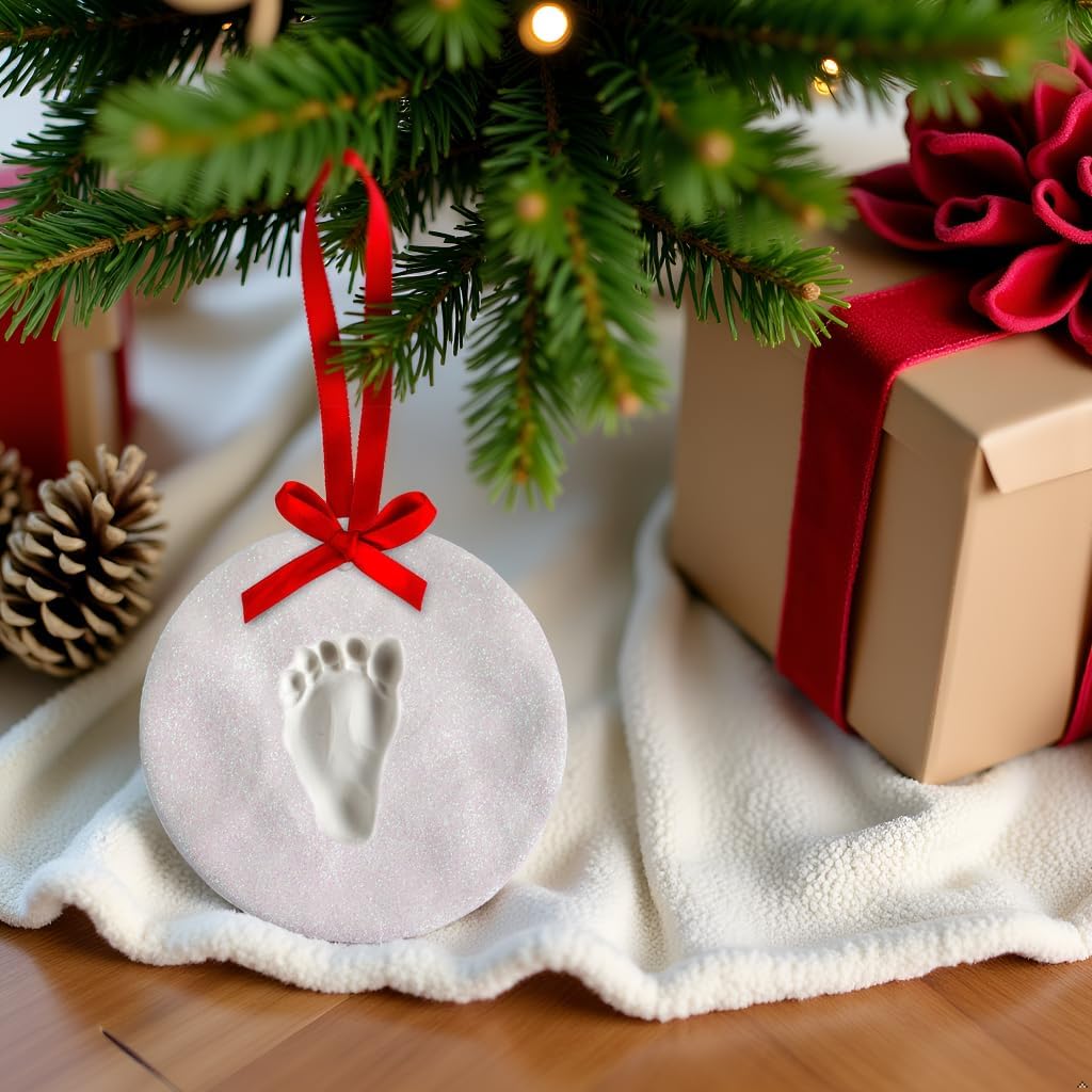 Christmas Baby Handprint Ornament Kit - DIY Keepsake Bauble with Paint for Newborns